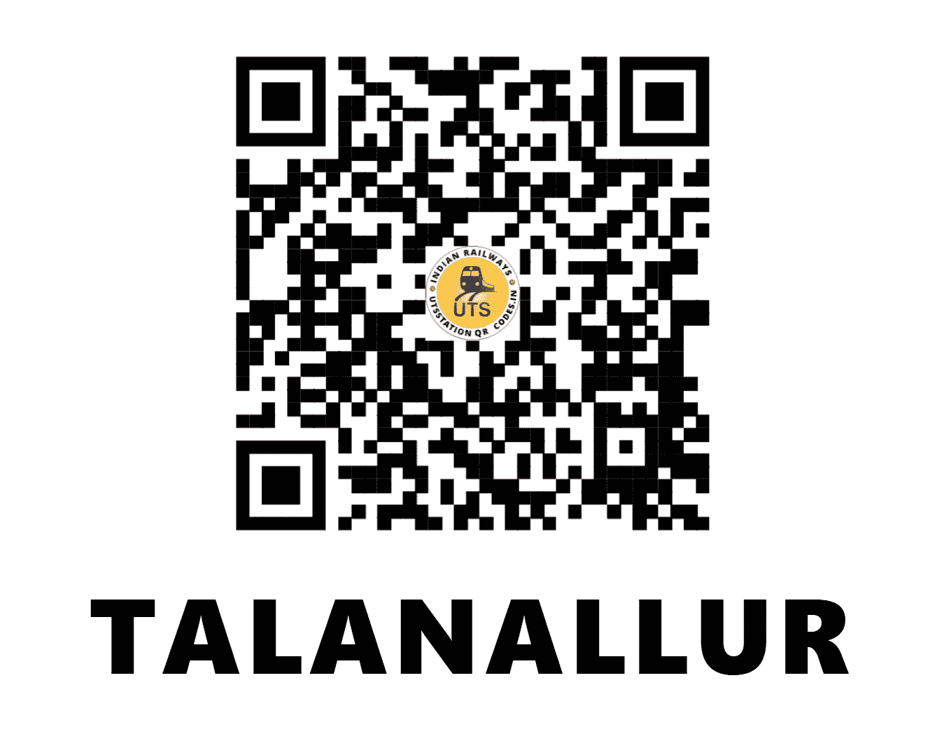 UTS QR Code for TALANALLUR - TLNR - SR (TAMIL NADU)